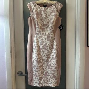 NWT Kate & Lily sleeveless sheath Elegant Floral Lace Midi Dress